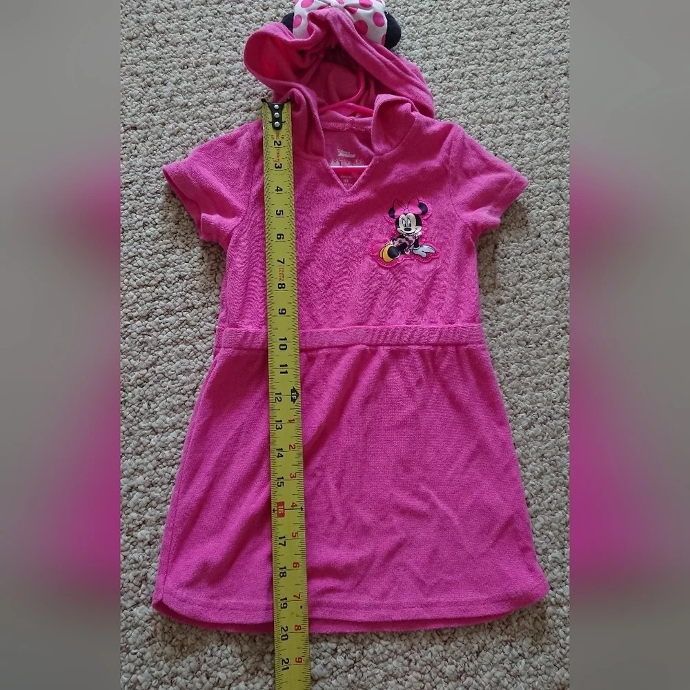 Disney Minnie Mouse Hooded Terry Swimsuit Cover-Up with Ears Zip-Up Robe SIZE 3T